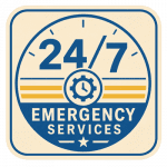 24/7 Emergency HVAC Services Badge