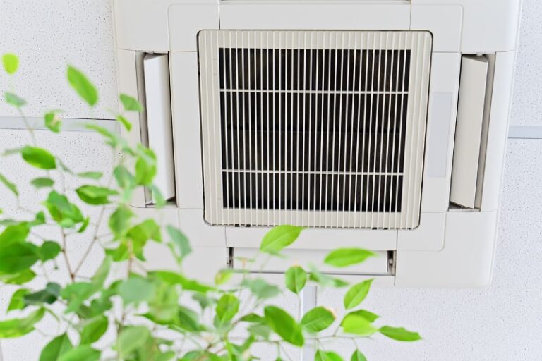 Office Building Ac Vent With Plant