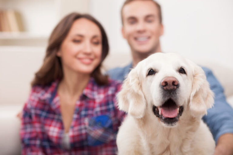 couple with their dog